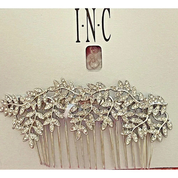 INC International Concepts Silver-Tone Pave Floral Vine Hair Comb - Picture 3 of 3